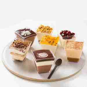 Chinatera 50pcs Square Dessert Cup Transparent Plastic Dessert Cups Mousse Cake Cup Ice Cream Jelly Yogurt Dessert Cake Decoration Cup