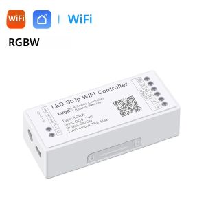 ตัวควบคุมไฟ LED อัจฉริยะ Tuya Smart Life 5V-24V ปรับความสว่างได้ ควบคุมสี RGBW/RGBCCT/RGB ผ่าน WiFi ควบคุมผ่านแอป