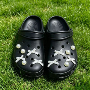 Shiny Pearl & Rose PVC Shoe Charms Cute 3D DIY Decorative Accessories for Clogs Sandals Kids Adults Universal Shoe Ornaments