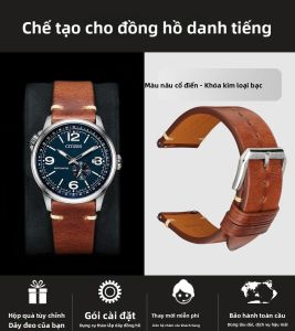Maikes | Dây Đeo Đồng Hồ Da Thật cho Citizend Blue Angels I & II bm8475 at8113