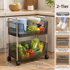 MEIZHUFU | Movable Multilayer Transparent Multi-purpose Storage Rack