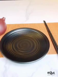 Black Matte Japanese Style Melamine Snack Plate