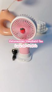 SALE Kipas Angin Genggam Mini Portable Bentuk Buah Bahan Silikon Warna Permen Untuk Outdoor Mini Fan