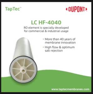 DuPont ™ TapTec ™ LCHF-4040 ไส้กรองน้ำ RO เมมเบรน สำหรับระบบผลิตน้ำดื่ม