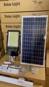 Đèn pha năng lượng mặt trời bàn chải HC SOLAR LIGHT 400W Vỏ nhôm Tấm pin rời Ánh sáng trắng