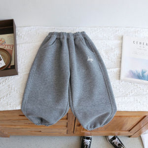 Childrens Sport Pants Spring Autumn Style Boys Girls Simple Fashionable Middle Large Children Letter Sweatpants Trendy