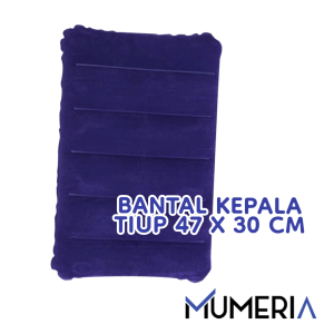 Bantal Kepala Angin Tiup PVC 47 x 30 CM Penahan Ganjalan Kepala Tidur Perjalanan Inflatable Portable Indoor Outdoor Travel Pillow Anti Pegal Empuk