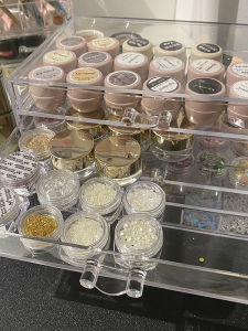 Portable Nail Art Diamond Jewelry Storage Box round Tin Can Zirconia Empty Box Shiny Powder Glitter Display Subpackage Box