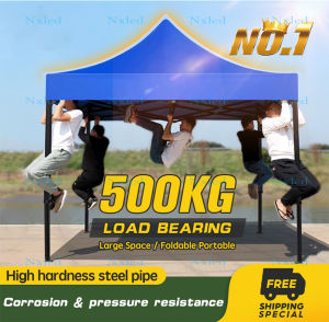 Outdoor Stall Tent Large 3x3m Sunshade Waterproof Tent Extendable and Adjustable Height Folding Large Tent Easy to Disassemble Tent Outdoor Heavy Duty Tents for Camping