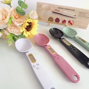 1/2Pcs Digital Measuring Spoon Scale One Button Operation 0.1-500g LCD Food Weighing Tool for Kitchen Baking Home Use