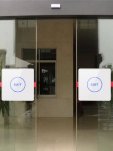 Thin Open-Mounted Access Control Touch Switch Tempered Glass Surface Wireless Remote Control Touch Door Button