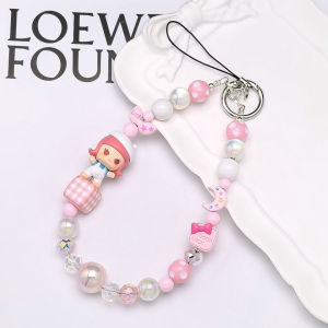 Mengli Cat Eye Beads Mobile Phone Chain Bag Car Keychain DIY Crystal Bracelet Hanging Chain Cute Particle Mobile Accessory