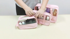 IMUTO Travel Toiletry Waterproof Bag For Woman Organizer Bag Pouch Clear Makeup Bag travel bag PVC Portable Travel Pouch
