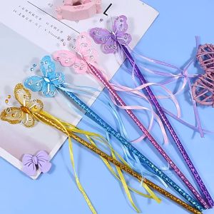 【Ready Stock+COD】  Kids Girl Magic Stick Cute Dreamlike Party Princess Fairy Wand Butterfly Magic Stizh