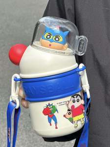 Portable Insulated Water Bottle with Straw for Boys And Girls Cartoon Character Kawaii Style Primary School Students Special Backpack Cup