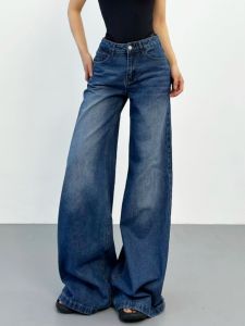 Thấp Vòng Eo Ống Rộng Quần Jean Rộng Rãi Fit Thoải Mái Quần Tây Kéo Quần Dài Châu Âu Và Phong Cách Mỹ Vintage 2024 Mẫu Mới