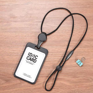 ID Accessories with Lanyard Badge Holder Transparent Adjustable Identification Card Holder Portable Cardholder