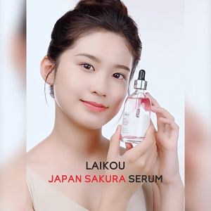 LAIKOU Japan Sakura Serum Skin Rejuvenating Face Serum Tighten Pores Brightening Fade Blemishes Essence 100ml