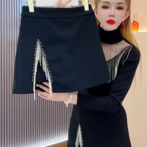 High Waist Wide Leg Short Pants Womens Base Layer Outerwear Boot Pants Slimming Trendy Spring New Style A-Line Skirt