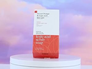 Xà Phòng Tẩy Tế Bào Chết Kojic Acid Với Hương Cam Thành Phần Tự Nhiên Họa Tiết Hoa Đu Đủ Làm Thủ Công Dùng Rửa Mặt Và Toàn Thân Giúp Làm Sạch Và Dưỡng Ẩm.