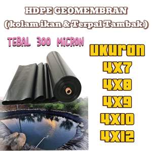 Plastik Hdpe geomembran tebal 300 micron ( kolam ikan & Terpal Tambak )