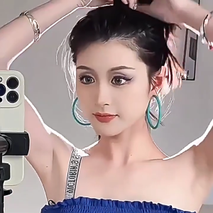 กิ๊ฟแฮร์พีชหางม้ายกสูง แบบสั้น ยาว25cm. กิ๊ฟแฮร์พีชแบบมัดผมครึ่งหัว ทรงผมฟูกำลังสวย พร้อมออกงาน