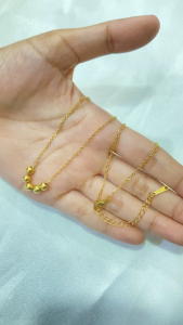 Noin Kalung Wanita Titanium Bola Kecil Shine Gold Wanita Anti Karat Perhiasan Aksesoris Fashion