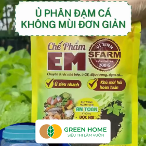 Combo Ủ Rác Nhà Bếp Sfarm GreenHome Em 200g + Mật Ri Đường 1L Ủ Phân Hữu Cơ Nhanh An Toàn Tại Nhà