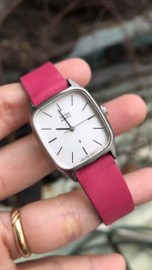 Đồng hồ nữ si Nhật dáng tank thương hiệu Vega citizen dây da size ngang 25mm