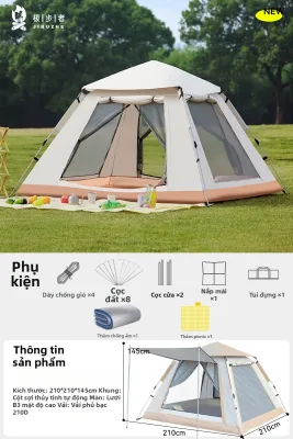 JIBUZHE | Lều cắm trại ngoài trời loại dày chống gió tự động gấp gọn tiện lợi