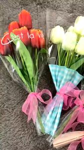 Isi 20 Lembar Plastik Untuk Mini Buket Rose Plastik Bunga Mawar Wrapping Satuan SF03