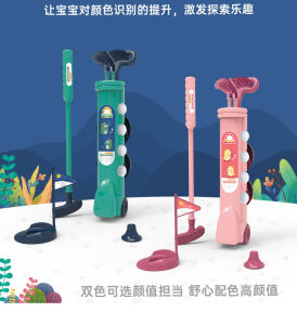 Children Golf Toy Set Golf Club Ball Practice Hole Cart Trolley Sports Indoor Outdoor Family Gift Girl Boy | Mainan Golf