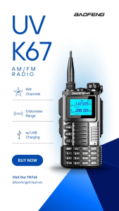 Baofeng K67 Walkie Talkie 5W UHF/VHF Dual Band 128CH Two Way Radio 10KM Long Range Waterproof Type-C FM NOAA