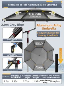 JIAZHIDIAO | Anti-UV Anti-Storm Thickened Foldable Fishing Umbrella