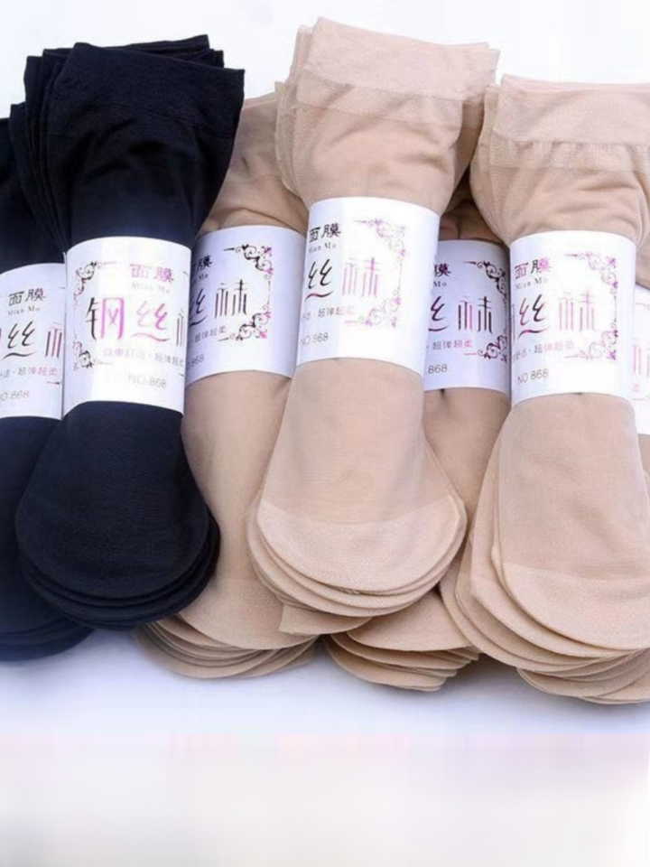 30 Pairs Short Stockings Womens Spring & Fall Thin Invisible Flesh Color Ultra Thin Socks Abrasion Resistant Anti-Snagging Silk Summer Crystal Silk Socks