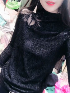 Chic Half-High Collar Long Sleeve Womens Base Shirt Velvet Slim Fit Street Style Solid Color T-Shirt Autumn Winter Fashion