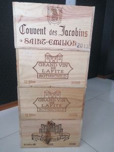 4 for $75 wooden wine boxes or crates for decoration or planting or storage or DIY art and crafts