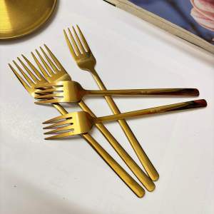 Combo 2/5/8 Chiếc Nĩa (dĩa) Inox 304 Mạ Titan Vàng