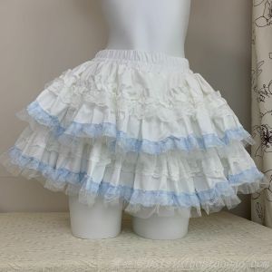 กระโปรงสั้นทรงเค้กผ้าลูกไม้สไตล์บัลเล่ต์หวานๆ สำหรับสาวๆ กระโปรงสั้นทรงเอเอวสูง ความยาวปานกลาง ฤดูร้อน 2024