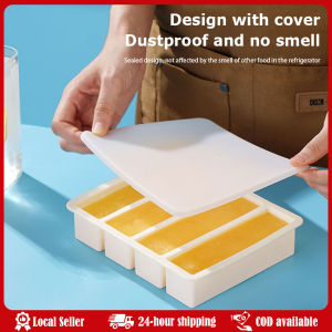 4 Cubes Giant Storage For Food Meal Sauce With Lid Silicone Freezer Trays Extra Large Soup Ice Tray Food Freezing Molds Ice Mold Silicone Mold Frozen Long Ice Cube Tray Soup 4 Cell Storage Box DIY Ice Maker Food Grade Container With Lid Kitchen Tools