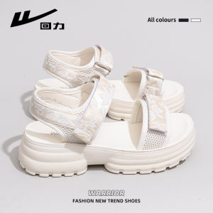 Womens Sandals Summer New Style Soft Bottom Outdoor Wear Thick Bottom Sports Beach Shoes Casual Low Cut Fabric Lined Slip-On