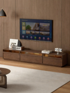 WEISHA | Storage Walnut Color Living Room TV Cabinet