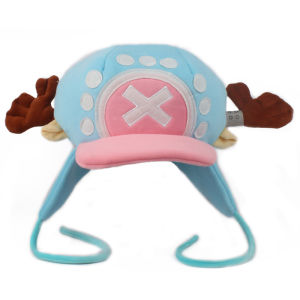 Bandai | Anime One Piece Chopper Cosplay Hat Soft Plush Warm Cap with Antlers for Adults & Kids Party Costume