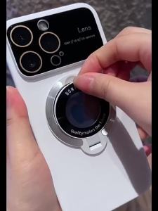 17 Air Fliping Bracket for Magnetic 2in1 Case for iPhone 15 16 Plus 17 14 13 12 11 Pro Max Large Window Lens Protection PC Cover