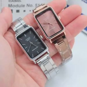CA นาฬิกาผู้หญิง สไตล์ วินเทจ รุ่น LTP-E156B ทรงเหลี่ยม สาย สแตนเลส หน้าปัด 22 มม แถมกล่องฟรี