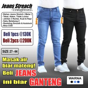 Celana Jeans Panjang Pria Reguler Standar Jumbo Big Size Clana Jins Cowok Laki laki Ukuran Besar