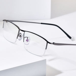 NIANZHEN Kính mắt hợp kim titan Gọng kính nam thiết kế thương hiệu bán Kính dáng vuông không viền kính nữ siêu nhẹ nửa vành 85148