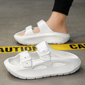 รองเท้าแตะผู้ชายกันลื่นกันกระแทกพื้นหนาสำหรับฤดูร้อน พื้น EVA สวมใส่สบาย รองเท้าแตะชายหาดแบบลำลองสำหรับวัยรุ่น