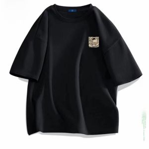 NASA Collaborative Heavyweight Pure Cotton 240g Mens Summer Casual Loose Fit T-Shirt Breathable Comfortable Cartoon Print