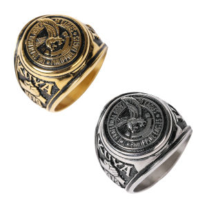 Pure Stainless Steel Eagles Frat Mega Bull Ring For Kuya Gift Size 7-14